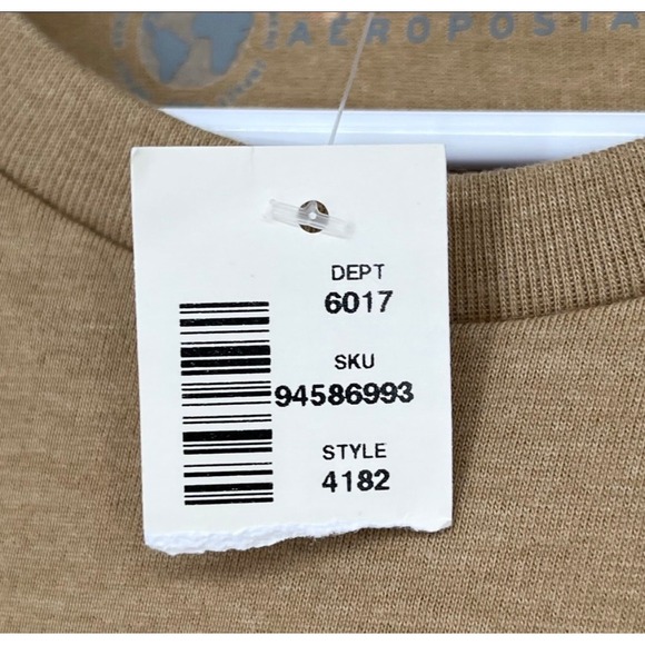 NWT AEROPOSTALE Mushroom Print T-Shirt Men Size M Tan Short Sleeve Crew Neck - Picture 5 of 13